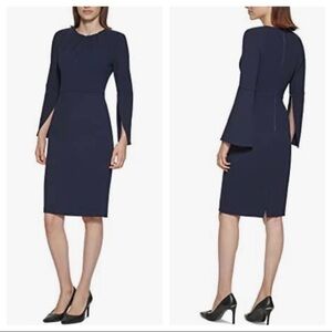 Calvin Klein dress long sleeve navy blue size 4
